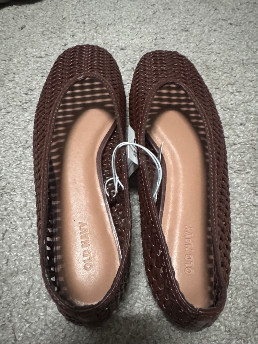 Old Navy Brown Woven Slip-On Flats